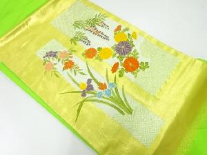 雲取りに花模様織出し名古屋帯